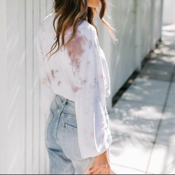 Cropped Drawstring Tie Dye Top - Picture 2 of 8